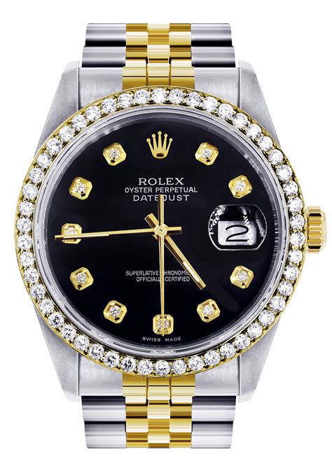 rolex datejust gold black|Rolex Datejust black face 36mm.